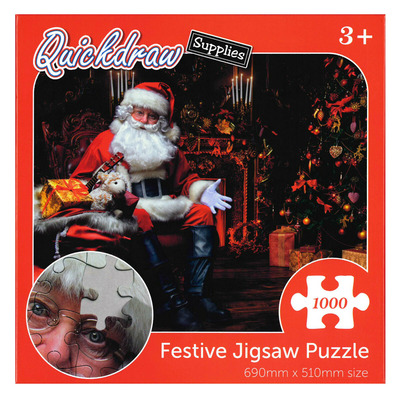 1000 Piece Jigsaw Christmas Puzzle Santa Claus With Gift Sack