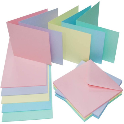 Pack Of 40 Craft UK 6×6 Pastel Blank Cards & Envelopes