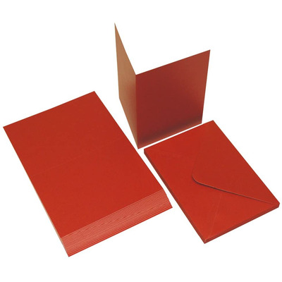 Pack Of 20 Craft UK C6 Pearlescent Red Cards & Envelopes