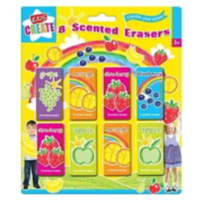 8 x Fruit Scented Smelly Erasers