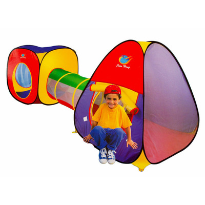 Multi-coloured 3 Piece Pop Up Adventure Play Den Tent & Tunnel