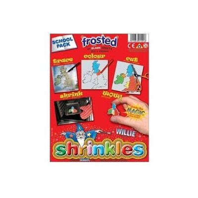 Pack Of 50 Sheets Frosted Shrinkles 13cm x 10cm - School Pack