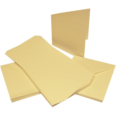 Pack Of 50 Craft UK 6x6 Ivory Linen Cards & Envelopes