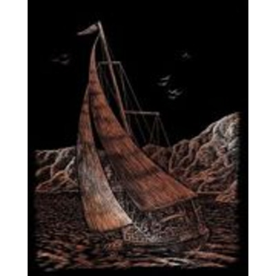 A4 Copper Engraving Art Scraper Foil Kit - Ocean Sailing Race