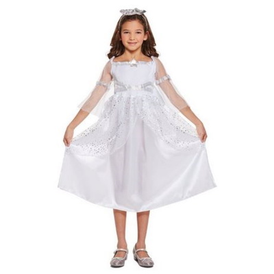 Angel Fancy Dress Nativity Costume With Halo & Wings - 7-9 Years