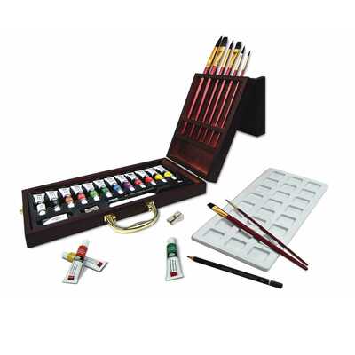 24 Piece Deluxe Watercolour Painting Artist Box Case