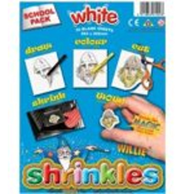 School Pack 20 Large White Shrinkles Shrink Art Plastic 1502