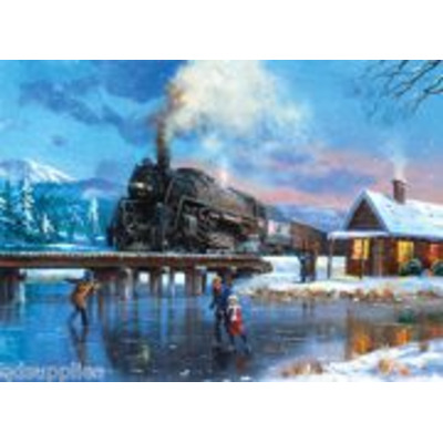 A3 Large Painting By Numbers Kit - Winter Steam Train Pal25