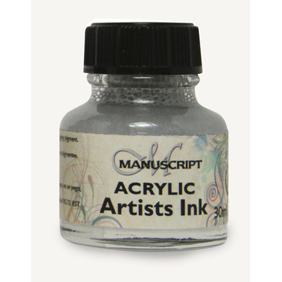 Manuscript Acrylic Artists Ink 30ml - Silver