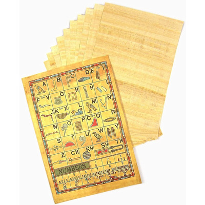 10 Sheets Egyptian Papyrus Paper & History Info Sheet