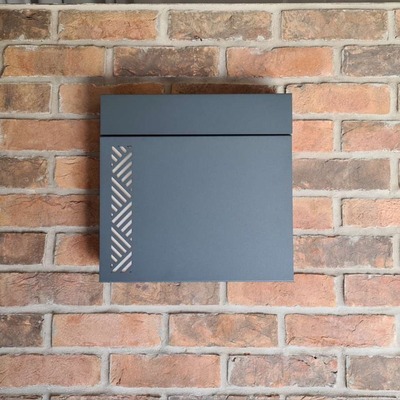 Steel Letterbox in Anthracite Grey - The Badajoz