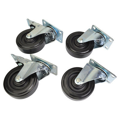 4 x Caster Wheel Set 4" 100mm Wheel, 2 With Brake