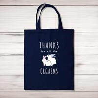Thanks For All The Orgasms Tote Bag – Navy, One