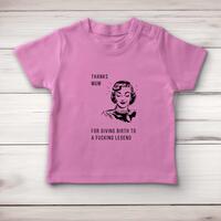 Thanks Mum Baby T-Shirt – Pink, 12-18 Months