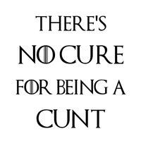 There’s No Cure for Being A Cunt Vinyl Sticker – Black, A4 (210x297mm)