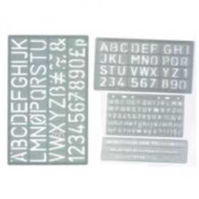 Set Of Four Lettering Stencils With Alphabet And Numbers - LST/2