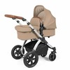 Image of Ickle Bubba Stomp Luxe All in One i-Size Travel System with ISOFIX Base (Frame: Silver, Fabric Colour: Desert, Handle Bars: Tan)