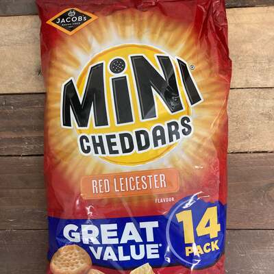 14x Jacobs Mini Cheddars Red Leicester (1 Pack of 14x23g)
