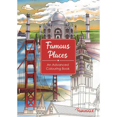 A4 Famous Places Landmarks Advanced Adult Colouring Book