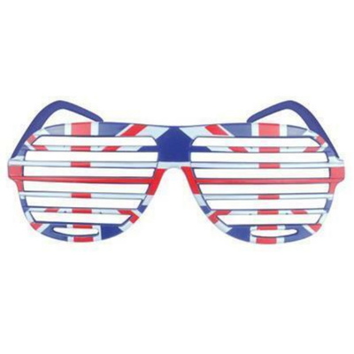 Union Jack Flag Printed Plastic Shutter Sunglasses - EIGHT
