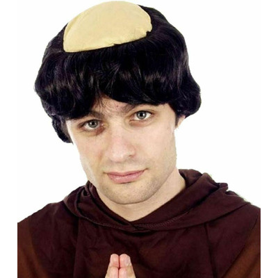 Friar Tuck Monk Short Hair Bald Head Costume Wig