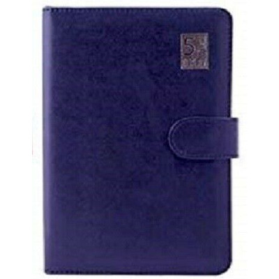 Five (5) Year Undated A5 Day Per Page Leather Look Diary - Blue