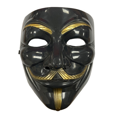Anonymous Hacker V For Vendetta Guy Fawkes Halloween Face Masks - Black - One