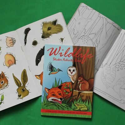 Boys Girls 36 Page Mini A6 Sticker Puzzle Colouring Activity Books - Wildlife - 12