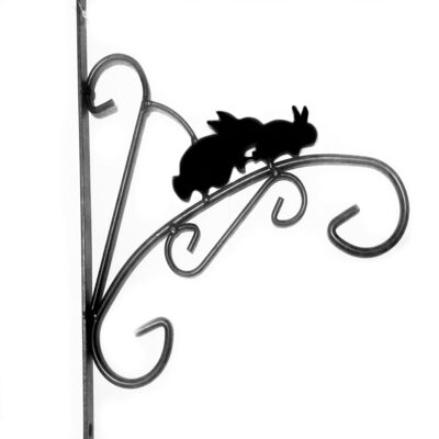 Animal Silhouette Flower Hanging Basket Wall Brackets - Rabbit