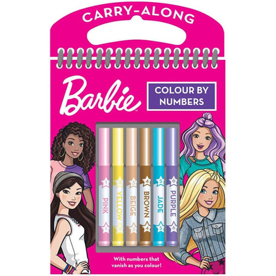 Barbie Colour By Numbers Carry-Along Colouring Pad With Pens