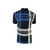 trojan oversize check panel polo shirt - navy - xxxl
