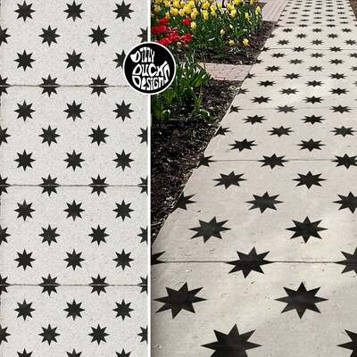 Star Patio Stencil - Rectangle Slabs - 2 pack (2 stencils)