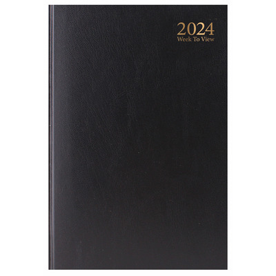 2024 A4 Week To View Hardback Casebound Diary