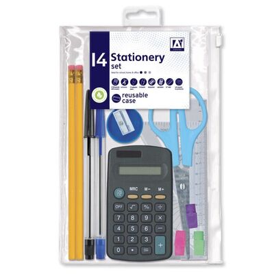 14 Piece Back To School Stationery & Maths Set
