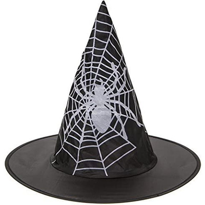 Childs Spider Web Witches Hat Halloween Fancy Dress - One Hat