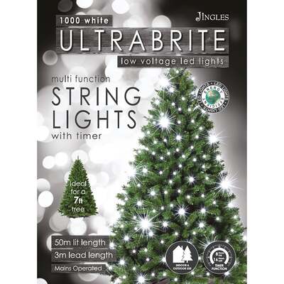 Ultra Bright White LED Multi-Function Christmas Lights - 1000