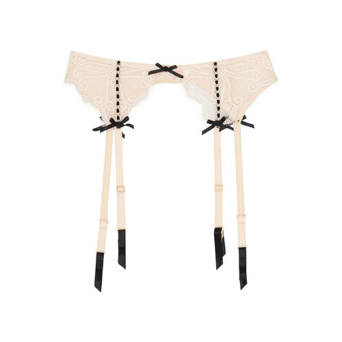 Playful Promises Monica Curve Suspender Belt - Peach