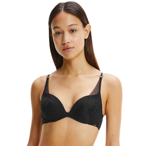Calvin Klein CK Black Camellia Push Up Bra - Black