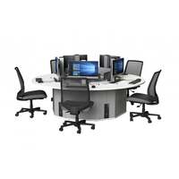 Image of Zioxi 5 Person P1 Circular IT Tables - 217dia x 74H - for separate CPU