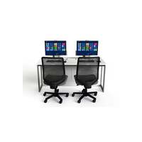 Image of Zioxi Single desk with one P1 power up monitor lift, metal end frames