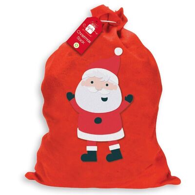 Large 60cm Red Felt ’Santa’ Christmas Sack Stocking Bag