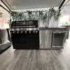 Ex Display Draco Grills 6 Burner Black Outdoor Kitchen with Stainless Steel Double Fridge Unit