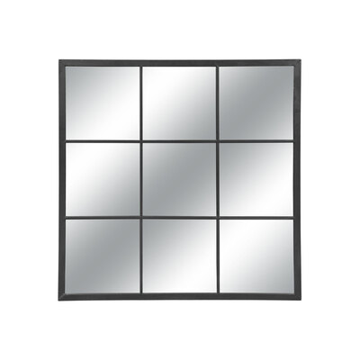 90cm Black Square Panel Mirror