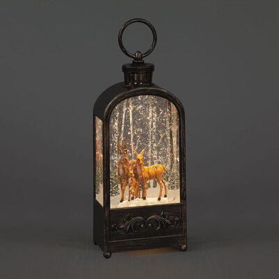 Battery Operated Christmas Water Lantern with Deer (27cm)