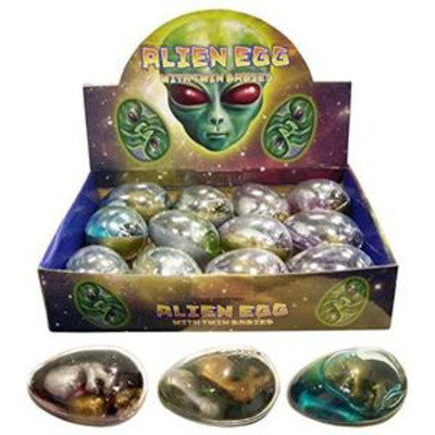 Twin Baby Aliens in Birthpod Egg With Space Putty Goo Slime Toy