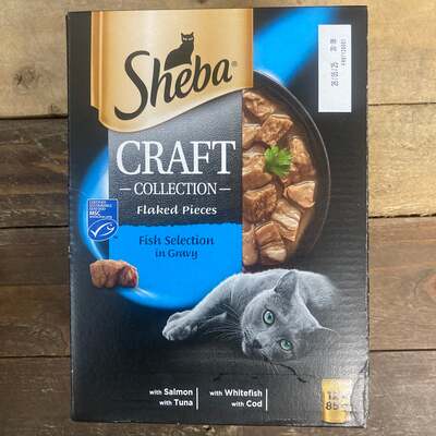 12x Sheba Craft Cat Food Fish Selection in Gravy Pouches (1 box of 12x85g)