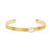 Athena Gold Cuff Bracelet With Rose Quartz