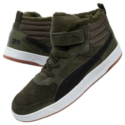 Puma Junior Rebound Street SD Fur PS Shoes - Green
