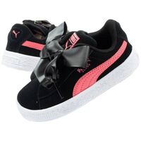 Image of Puma Junior Suede Heart Jewel Shoes -Black/Pink