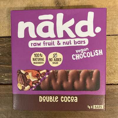 12x Nakd Double Cocoa Chocolish Raw Fruit & Nut Bars (3 Packs of 4x30g)